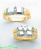 14K Gold CZ Wedding Set Rings