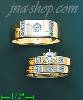 14K Gold CZ Wedding Set Rings