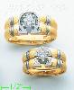 14K Gold CZ Wedding Set Rings