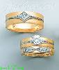 14K Gold CZ Wedding Set Rings