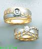 14K Gold CZ Wedding Set Rings