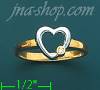 14K Gold Two-Tone Heart w/CZ Ladies' Ring