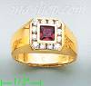 14K Gold High Polished Men's CZ Ring