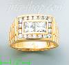 14K Gold High Polished Men's CZ Ring