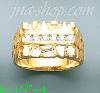 14K Gold High Polished Men's CZ Ring