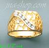 14K Gold High Polished Men's CZ Ring