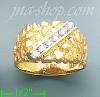 14K Gold High Polished Men's CZ Ring