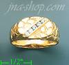 14K Gold High Polished Men's CZ Ring