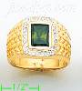 14K Gold High Polished Men's CZ Ring