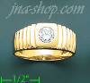 14K Gold High Polished Men's CZ Ring