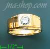 14K Gold High Polished Men's CZ Ring