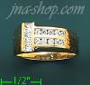 14K Gold High Polished Men's CZ Ring