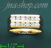 14K Gold High Polished Men's CZ Ring