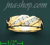 14K Gold High Polished Men's CZ Ring