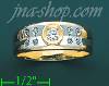 14K Gold CZ Couple's Ring