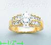 14K Gold High Polished Ladies' CZ Ring