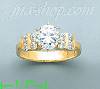 14K Gold High Polished Ladies' CZ Ring