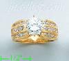 14K Gold High Polished Ladies' CZ Ring