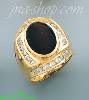 14K Gold Men's Tigereye CZ Ring