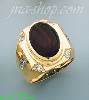 14K Gold Men's Tigereye CZ Ring