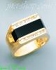 14K Gold Men's Onyx CZ Ring