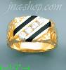 14K Gold Men's Onyx CZ Ring