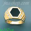 14K Gold Men's Onyx CZ Ring