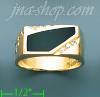 14K Gold Men's Onyx CZ Ring