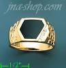 14K Gold Men's Onyx CZ Ring