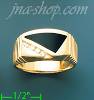 14K Gold Men's Onyx CZ Ring