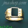 14K Gold Men's Onyx CZ Ring