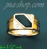 14K Gold Men's Onyx CZ Ring