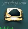 14K Gold Men's Onyx CZ Ring