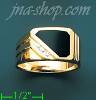 14K Gold Men's Onyx CZ Ring