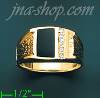 14K Gold Men's Onyx CZ Ring