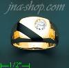 14K Gold Men's Onyx CZ Ring