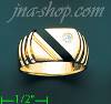 14K Gold Men's Onyx CZ Ring