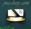 14K Gold Men's Onyx CZ Ring