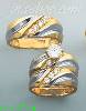 14K Gold CZ Wedding Set Rings