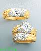 14K Gold CZ Wedding Set Rings