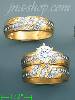 14K Gold CZ Wedding Set Rings