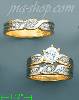 14K Gold CZ Wedding Set Rings