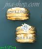 14K Gold CZ Wedding Set Rings