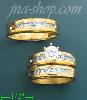 14K Gold CZ Wedding Set Rings