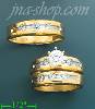 14K Gold CZ Wedding Set Rings