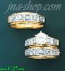 14K Gold CZ Wedding Set Rings