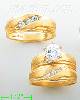 14K Gold CZ Wedding Set Rings