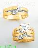 14K Gold CZ Wedding Set Rings