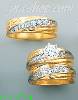 14K Gold CZ Wedding Set Rings