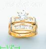 14K Gold Channel & Solitaire Ring